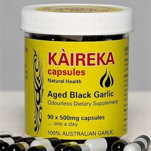 Kaireka Black Garlic Capsules (90). 100% Australian grown aged Mareeba Black Garlic 5