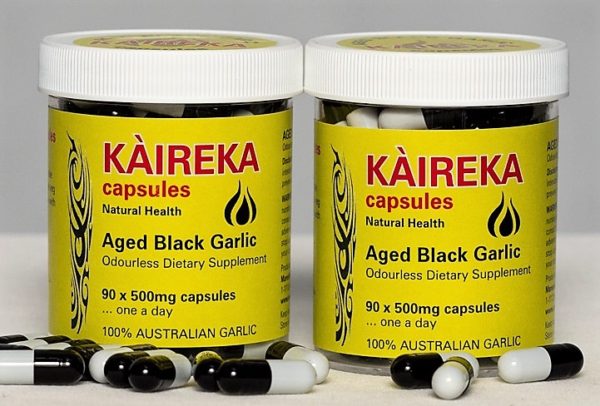 Kaireka Black Garlic Capsules x2 (180). 100% Australian grown aged Mareeba Black Garlic 5